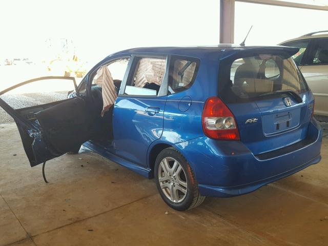 JHMGD38627S055740 - 2007 HONDA FIT S BLUE photo 3