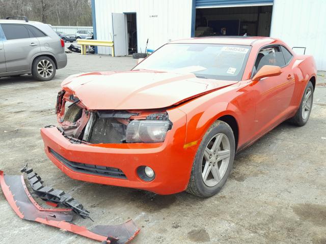 2G1FB1EV1A9132750 - 2010 CHEVROLET CAMARO LT ORANGE photo 2