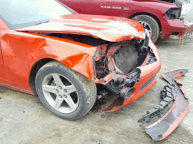 2G1FB1EV1A9132750 - 2010 CHEVROLET CAMARO LT ORANGE photo 9