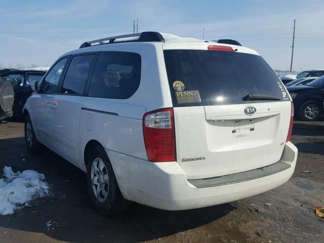 KNDMB233076168287 - 2007 KIA SEDONA EX WHITE photo 3