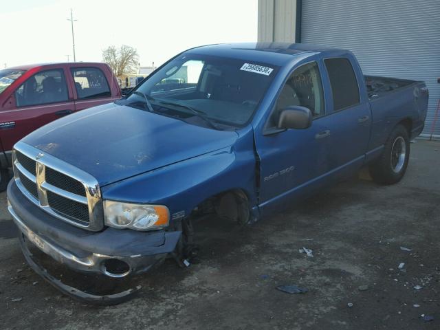 1D7HU18D55S154659 - 2005 DODGE RAM 1500 S BLUE photo 2