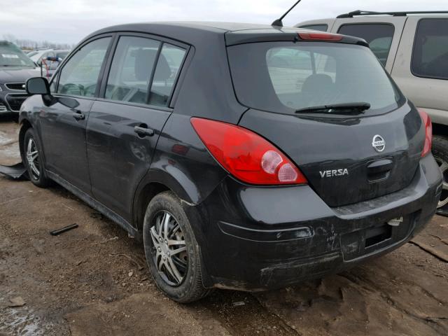 3N1BC13E67L392186 - 2007 NISSAN VERSA S BLACK photo 3