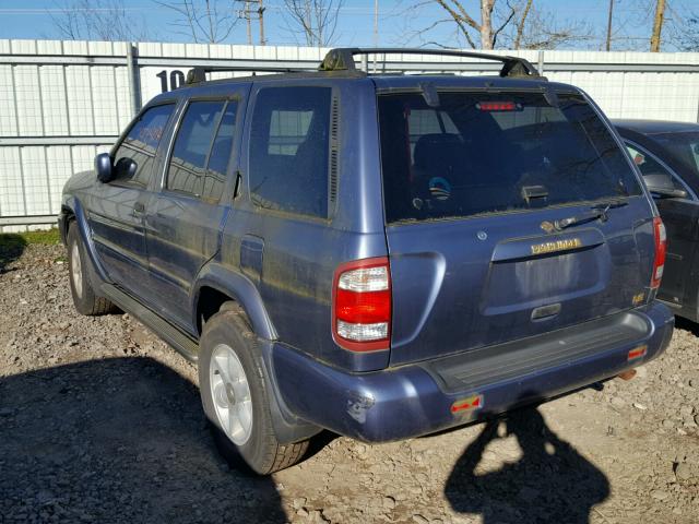 JN8AR07YXYW419217 - 2000 NISSAN PATHFINDER BLUE photo 3