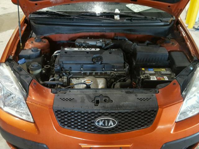 KNADE223X96580287 - 2009 KIA RIO BASE ORANGE photo 7