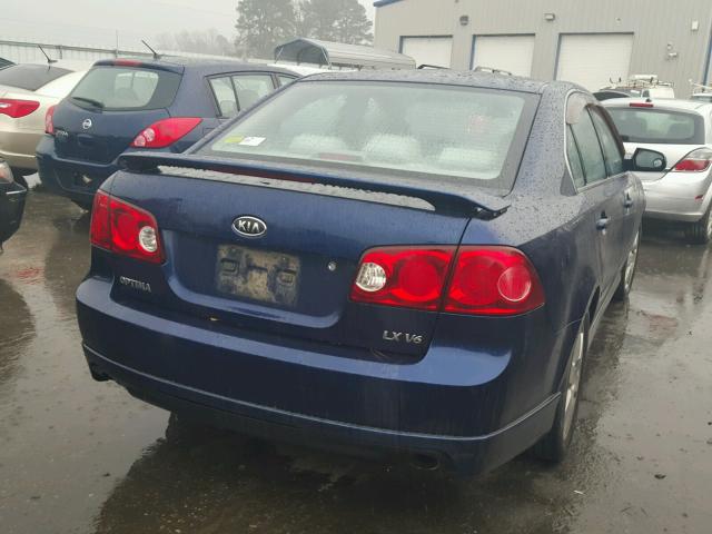 KNAGE124785173547 - 2008 KIA OPTIMA LX BLUE photo 4