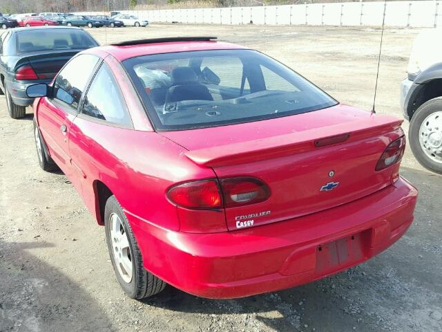 1G1JC124X17234651 - 2001 CHEVROLET CAVALIER RED photo 3