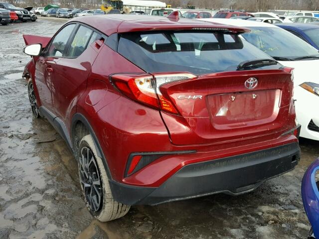 NMTKHMBX2JR002624 - 2018 TOYOTA C-HR XLE RED photo 3