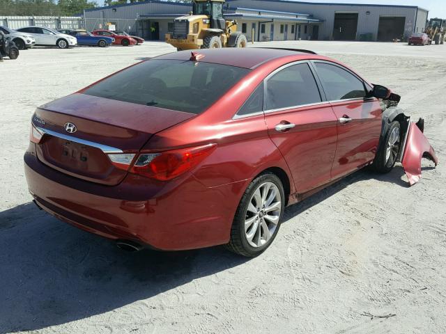 5NPEC4AC7CH351816 - 2012 HYUNDAI SONATA SE RED photo 4