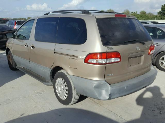 4T3ZF19C83U537062 - 2003 TOYOTA SIENNA CE TAN photo 3