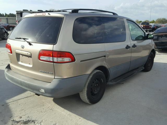 4T3ZF19C83U537062 - 2003 TOYOTA SIENNA CE TAN photo 4