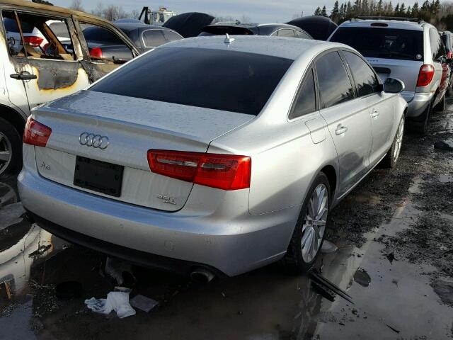 WAUBGCFCXCN005220 - 2012 AUDI A6 QUATTRO SILVER photo 4