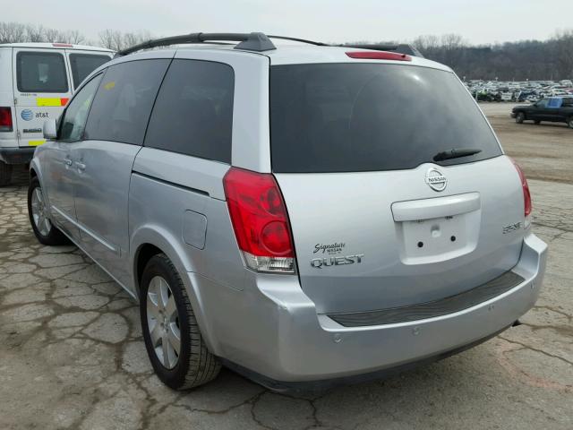 5N1BV28U34N301718 - 2004 NISSAN QUEST S SILVER photo 3