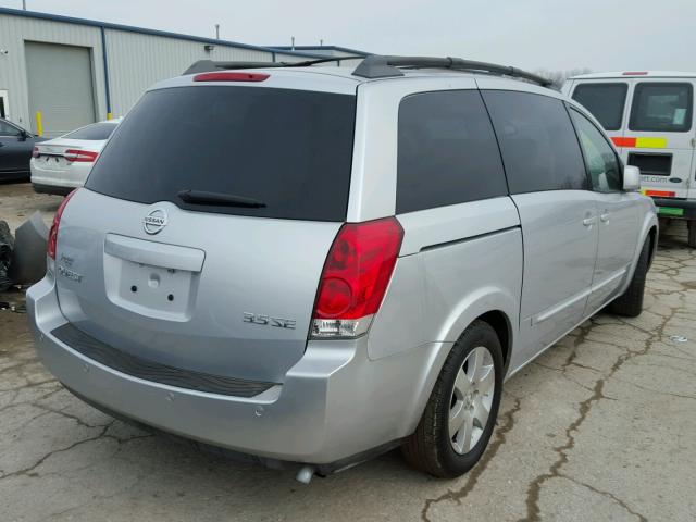 5N1BV28U34N301718 - 2004 NISSAN QUEST S SILVER photo 4