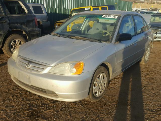 1HGES15593L002313 - 2003 HONDA CIVIC LX SILVER photo 2