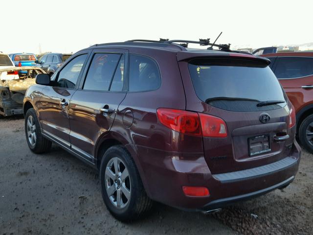 5NMSH13E17H029502 - 2007 HYUNDAI SANTA FE S MAROON photo 3