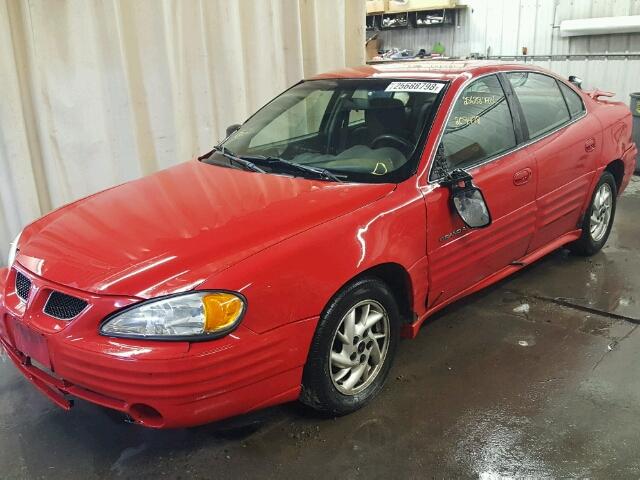 1G2NF52T91M538087 - 2001 PONTIAC GRAND AM S RED photo 2