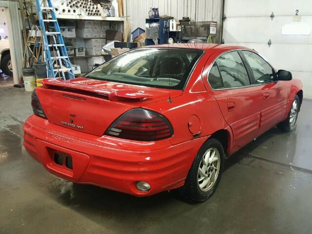 1G2NF52T91M538087 - 2001 PONTIAC GRAND AM S RED photo 4