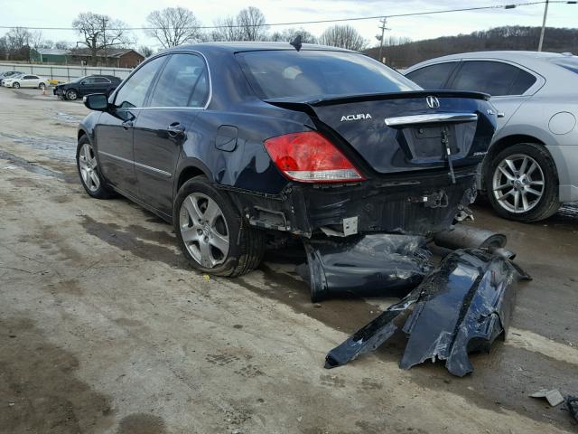 JH4KB16515C001691 - 2005 ACURA RL BLACK photo 3