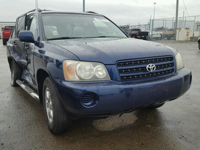 JTEGF21A220038814 - 2002 TOYOTA HIGHLANDER BLUE photo 1