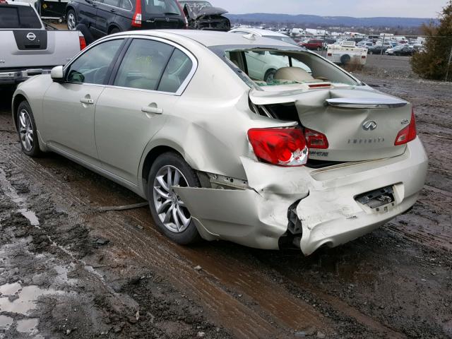 JNKBV61F37M809302 - 2007 INFINITI G35 BEIGE photo 3