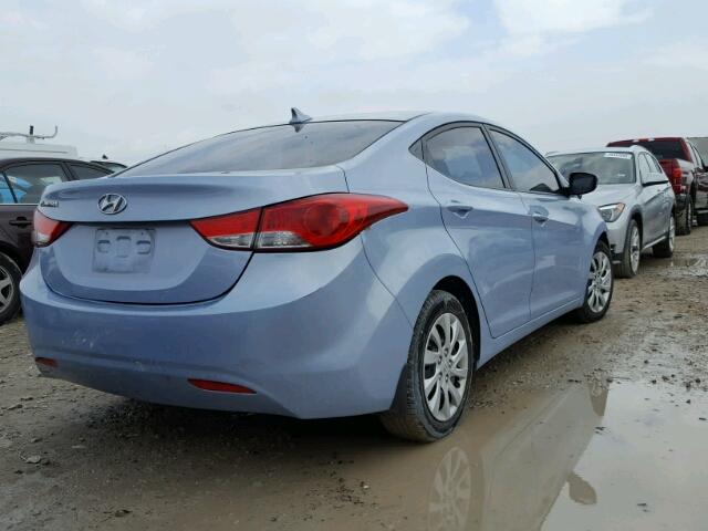 KMHDH4AE6DU538109 - 2013 HYUNDAI ELANTRA GL BLUE photo 4