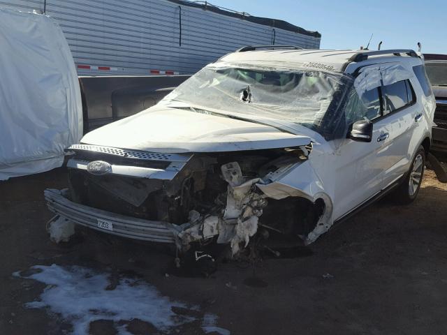 1FM5K8D88EGB85410 - 2014 FORD EXPLORER X WHITE photo 2