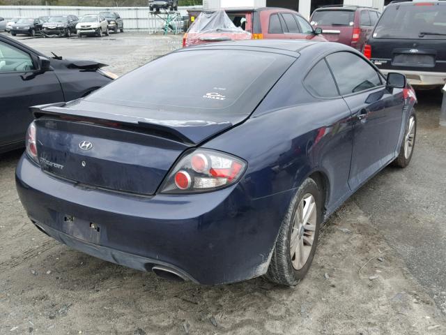 KMHHM66D98U295586 - 2008 HYUNDAI TIBURON GS BLUE photo 4