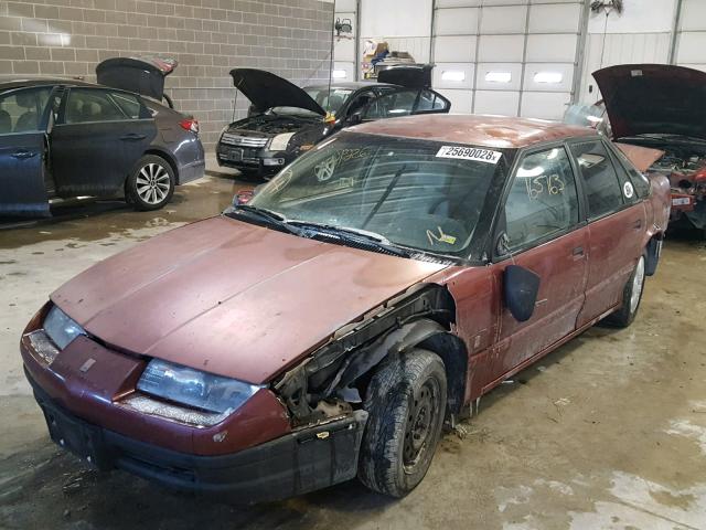 1G8ZF5597RZ146828 - 1994 SATURN SL MAROON photo 2