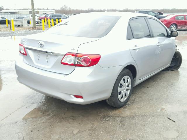 2T1BU4EE9BC597795 - 2011 TOYOTA COROLLA BA SILVER photo 4