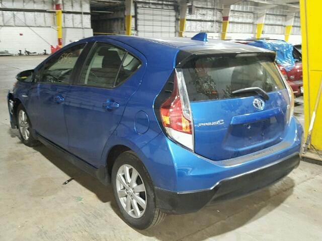 JTDKDTB33H1591596 - 2017 TOYOTA PRIUS C BLUE photo 3