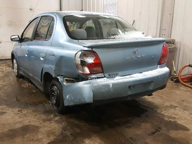 JTDBT123220206095 - 2002 TOYOTA ECHO BLUE photo 3