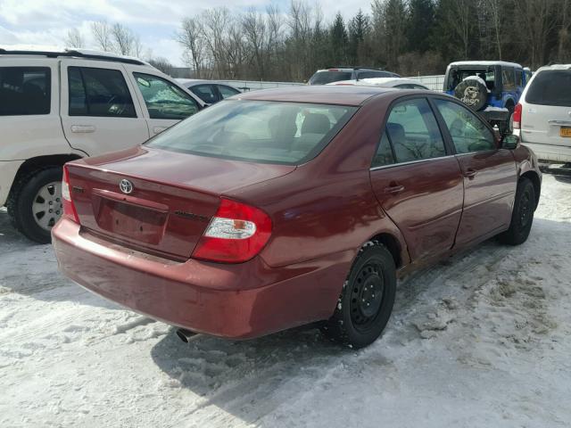 4T1BE32K24U377420 - 2004 TOYOTA CAMRY LE RED photo 4