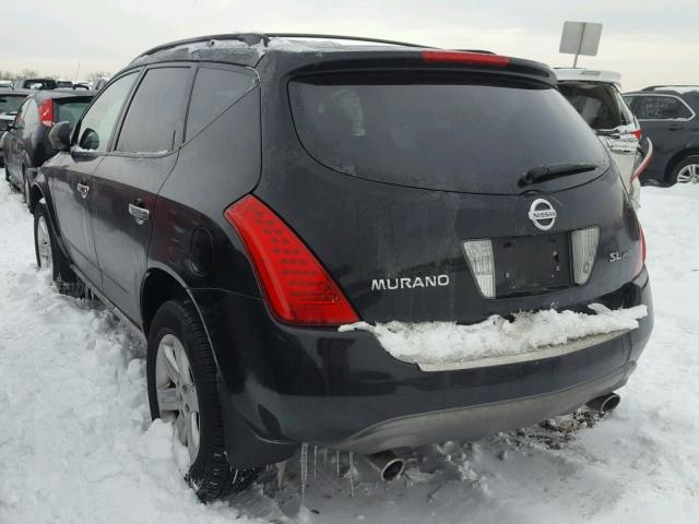 JN8AZ08W86W511887 - 2006 NISSAN MURANO SL BLACK photo 3