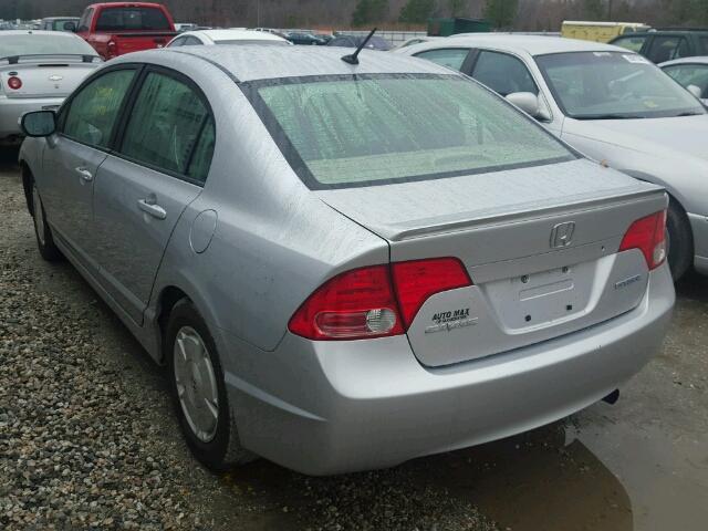 JHMFA36247S032223 - 2007 HONDA CIVIC HYBR SILVER photo 3