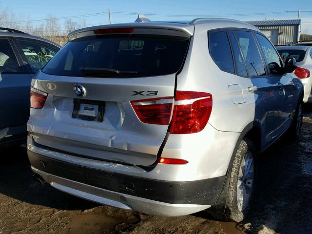 5UXWX9C53D0A09087 - 2013 BMW X3 XDRIVE2 SILVER photo 4