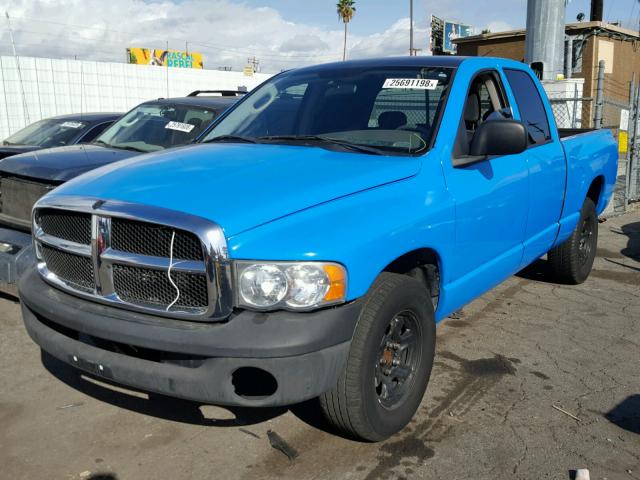 1D7HA18DX5J565327 - 2005 DODGE RAM 1500 S BLUE photo 2