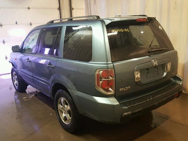 5FNYF18566B011795 - 2006 HONDA PILOT EX BLUE photo 3