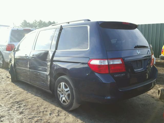 5FNRL38617B010220 - 2007 HONDA ODYSSEY EX BLUE photo 3