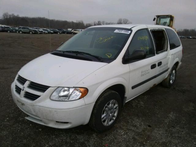 1D4GP24R07B164574 - 2007 DODGE GR CARAVAN WHITE photo 2