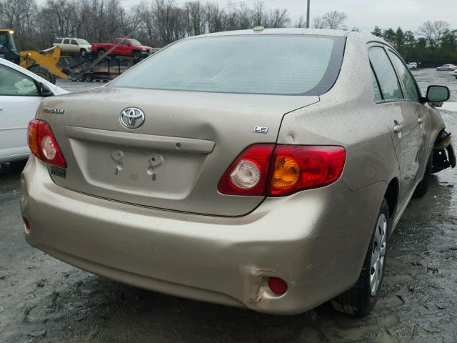 2T1BU40E49C166847 - 2009 TOYOTA COROLLA BA BEIGE photo 4