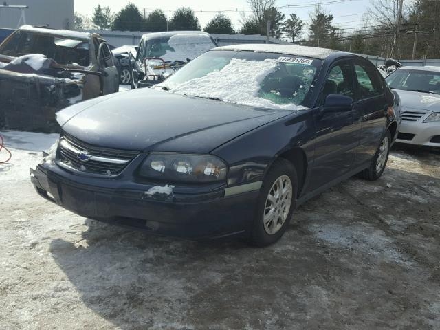 2G1WF52E229350553 - 2002 CHEVROLET IMPALA BLUE photo 2