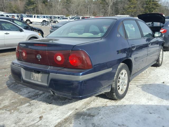 2G1WF52E229350553 - 2002 CHEVROLET IMPALA BLUE photo 4