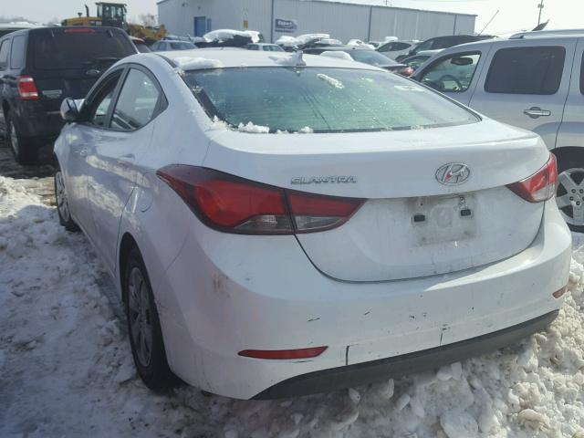 5NPDH4AE2GH665104 - 2016 HYUNDAI ELANTRA SE WHITE photo 3