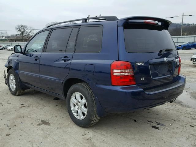 JTEGF21A230085889 - 2003 TOYOTA HIGHLANDER BLUE photo 3