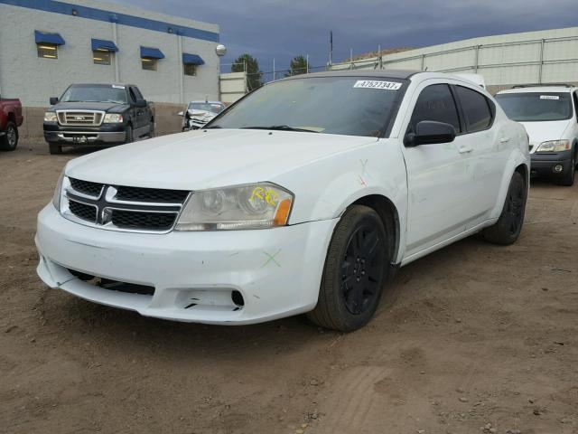 1B3BD4FB3BN608289 - 2011 DODGE AVENGER EX WHITE photo 2