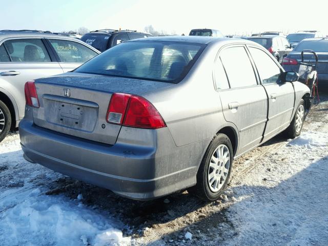 1HGES16555L026190 - 2005 HONDA CIVIC LX GRAY photo 4