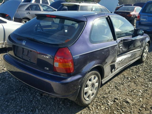 2HGEJ6443WH102546 - 1998 HONDA CIVIC DX BLUE photo 4