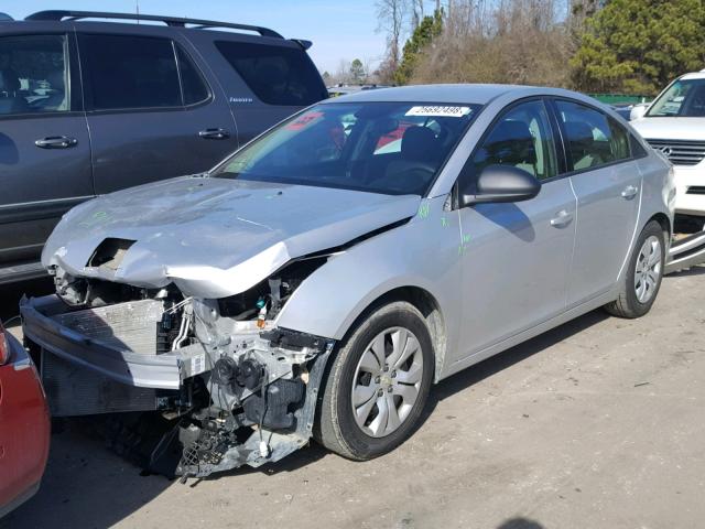 1G1PA5SH7D7291971 - 2013 CHEVROLET CRUZE LS SILVER photo 2