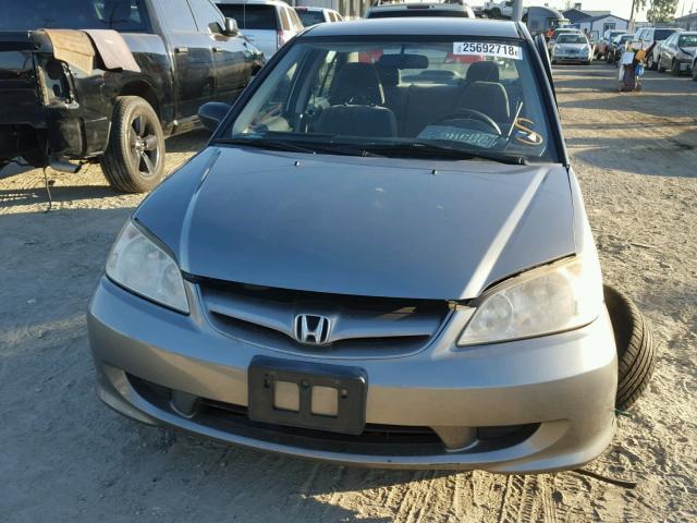 JHMES165X5S001174 - 2005 HONDA CIVIC LX GRAY photo 10