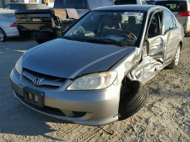 JHMES165X5S001174 - 2005 HONDA CIVIC LX GRAY photo 2